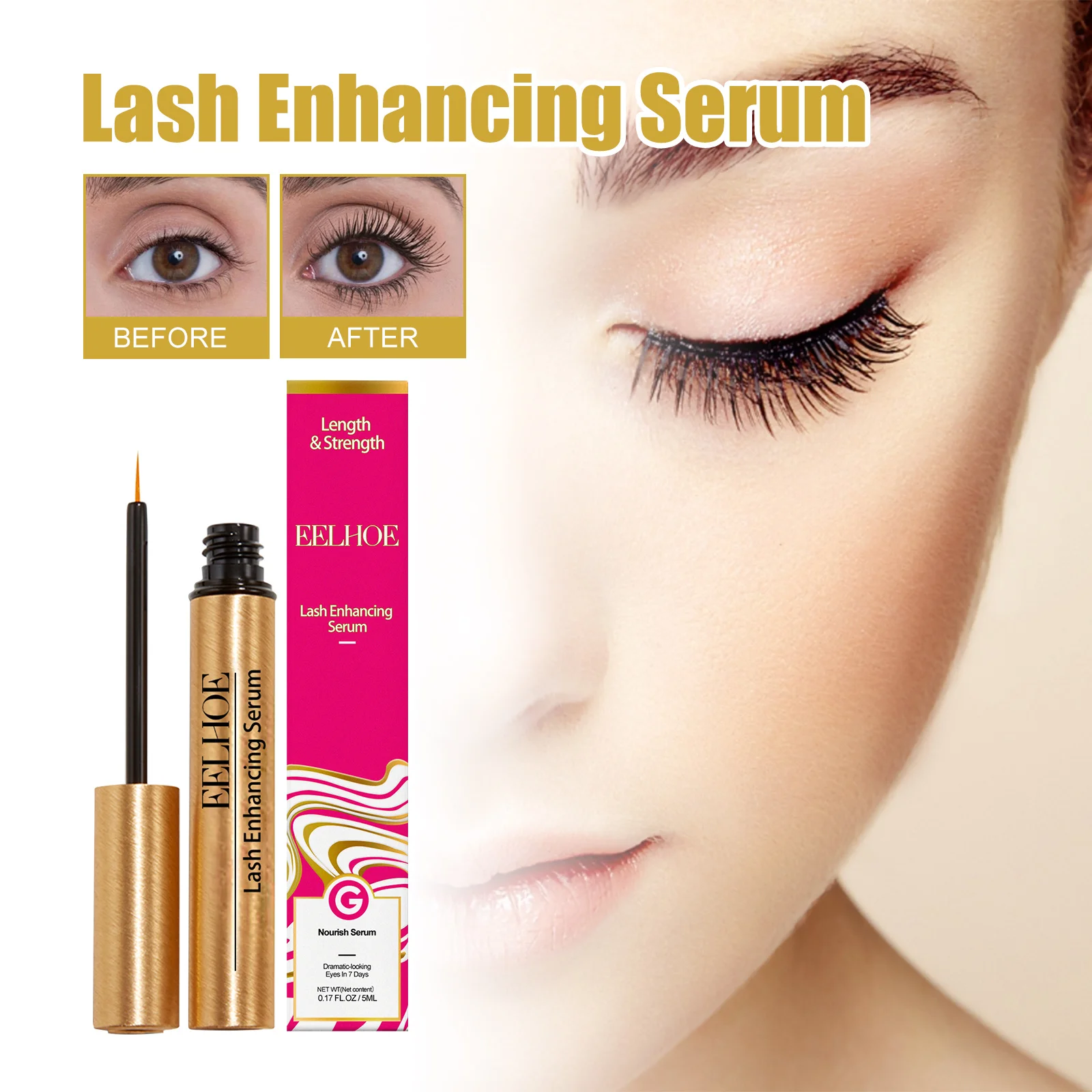 Eelhoe Wimpern wachstums verlängerung Mascara Wimpern pflege Pinsel Make-up Werkzeuge Wimpern Conditioner natürliche Locken wimpern verbessern Serum