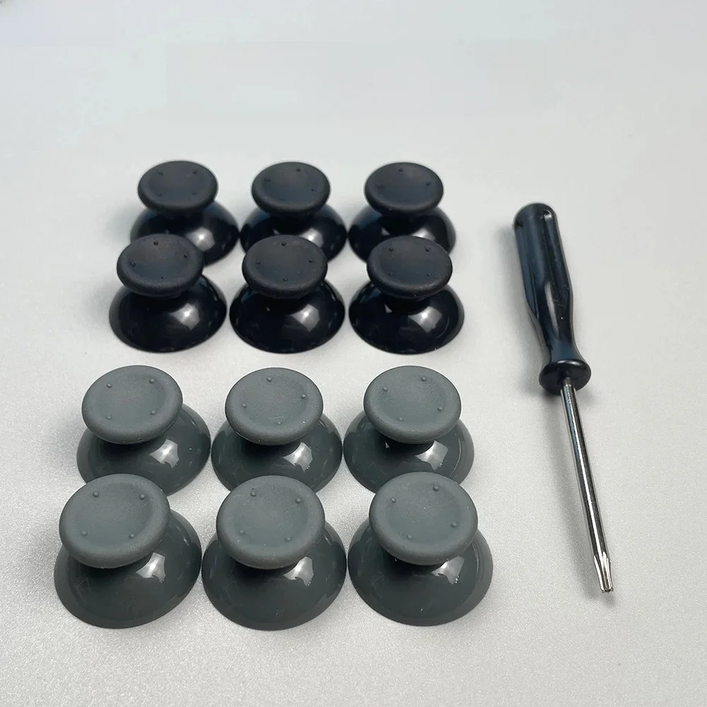 GSF-Capuchons de manettes analogiques 3D pour Xbox 360, noir et gris, pièces de réparation de manette de jeu avec outil, capuchons de manette de jeu, 1 jeu