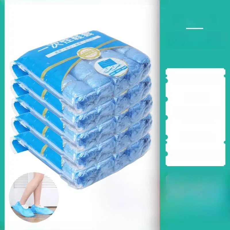 Couvre-bottes imperméables portables, couvre-chaussures en plastique, couvre-chaussures de poulet, anti-boue, anti-pluie, 1 paquet, 100 pièces