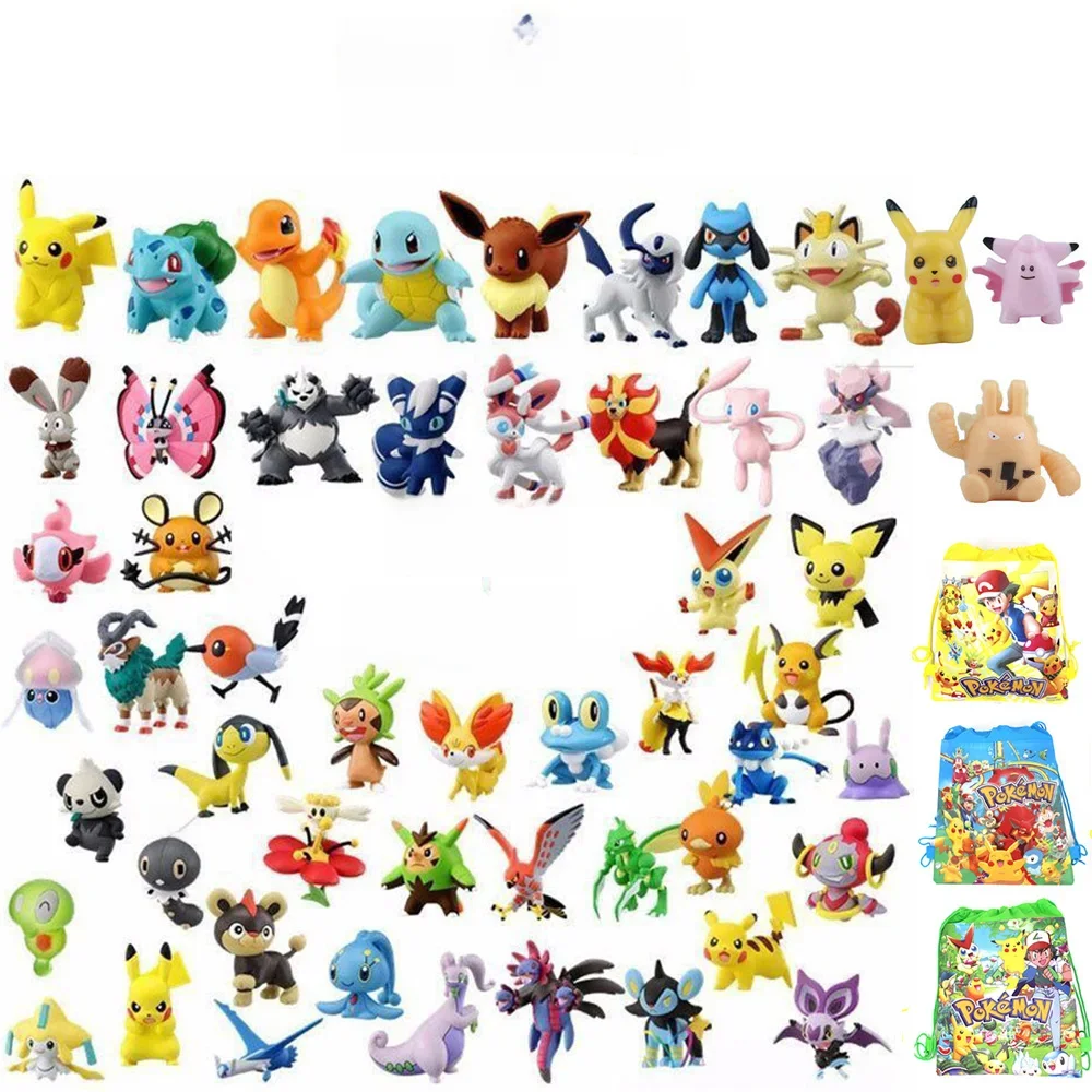 144 pièces Pokemon Pikachu figurine jouets Mini figurines modèle jouet Pikachu Anime enfants poupée anniversaire cadeaux de noël