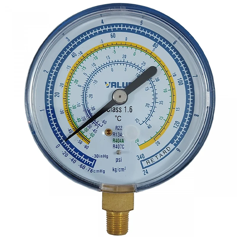 Low pressure manometer 80mm thread 1/8 R22, R404A, R407C, R134A without Bridge