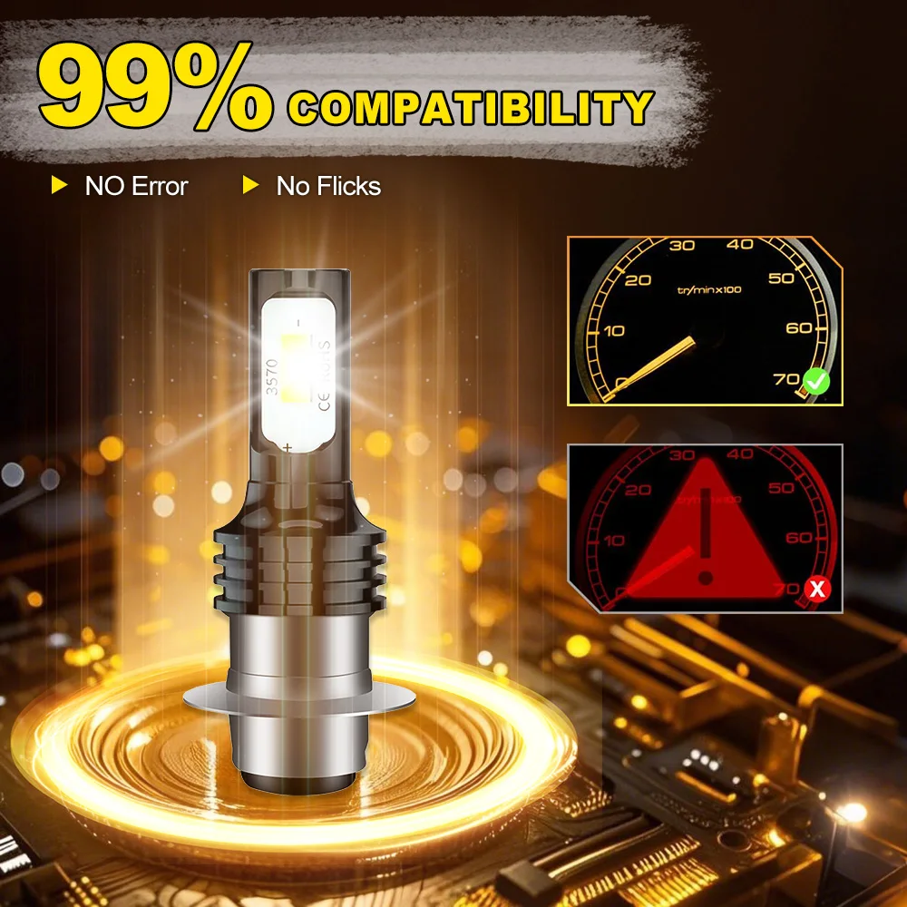 2X 6000K LED المصباح H6 CSP 3570 لمبات 90W أضواء عالية الطاقة لياماها الكركدن 660 2004 2005 2006 2007