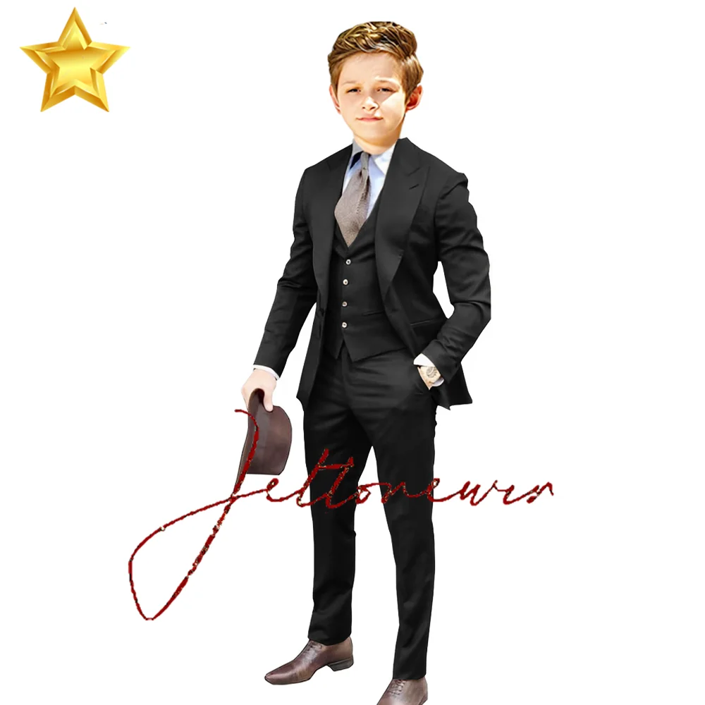 Elegante Jungen Anzug Jacke Hosen Weste 3 Stück Set formelle Party Kinder Hochzeit Smoking Blazer 2-16 Jahre altes Outfit