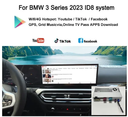 Hualingan Android CarPlay adapter for BMW ID8 idrive8 3 Series 4 series X5 X6 14.9inch car screen add Android box YouTube TikTok