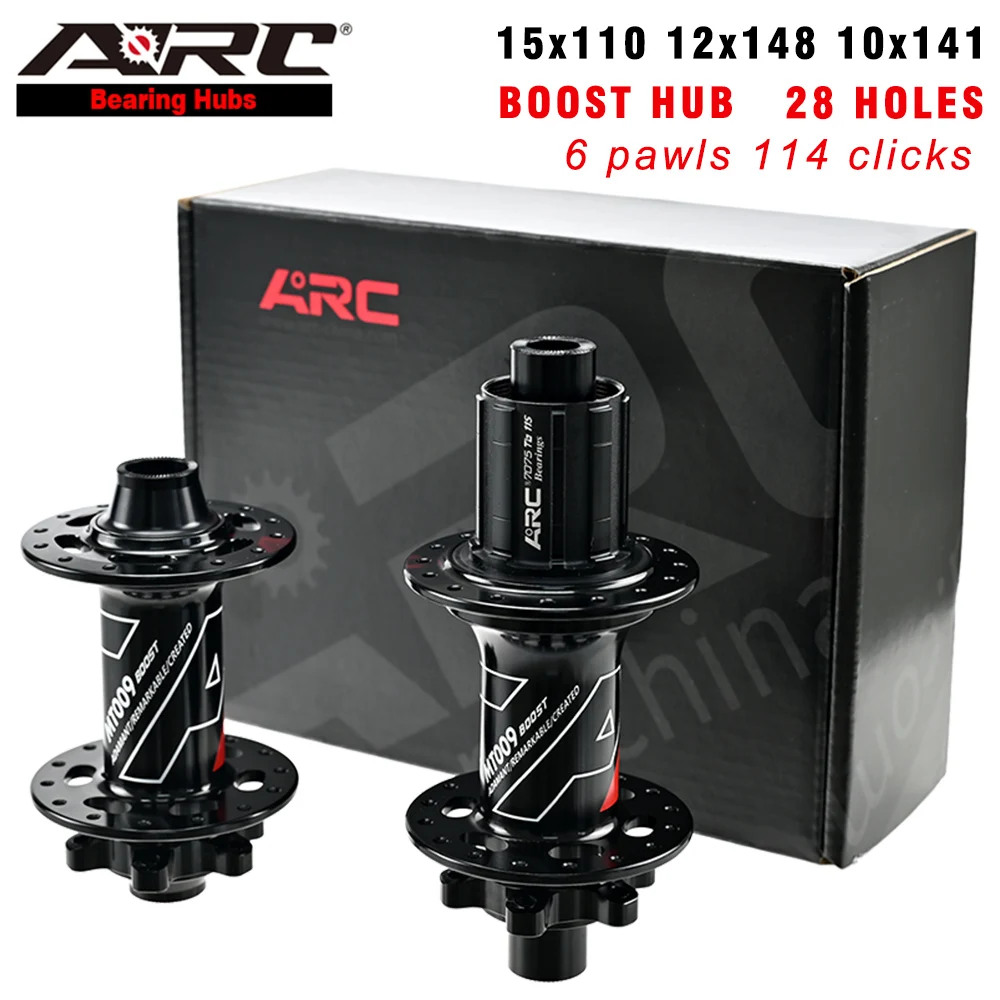 

ARC-Bicycle Hub with 28 Holes Boost MTB, 009, 15x110, 12x148, 10x141, with HG, MS, XD, 6 Pawls, 114 Clicks, Cycling Hub Disc