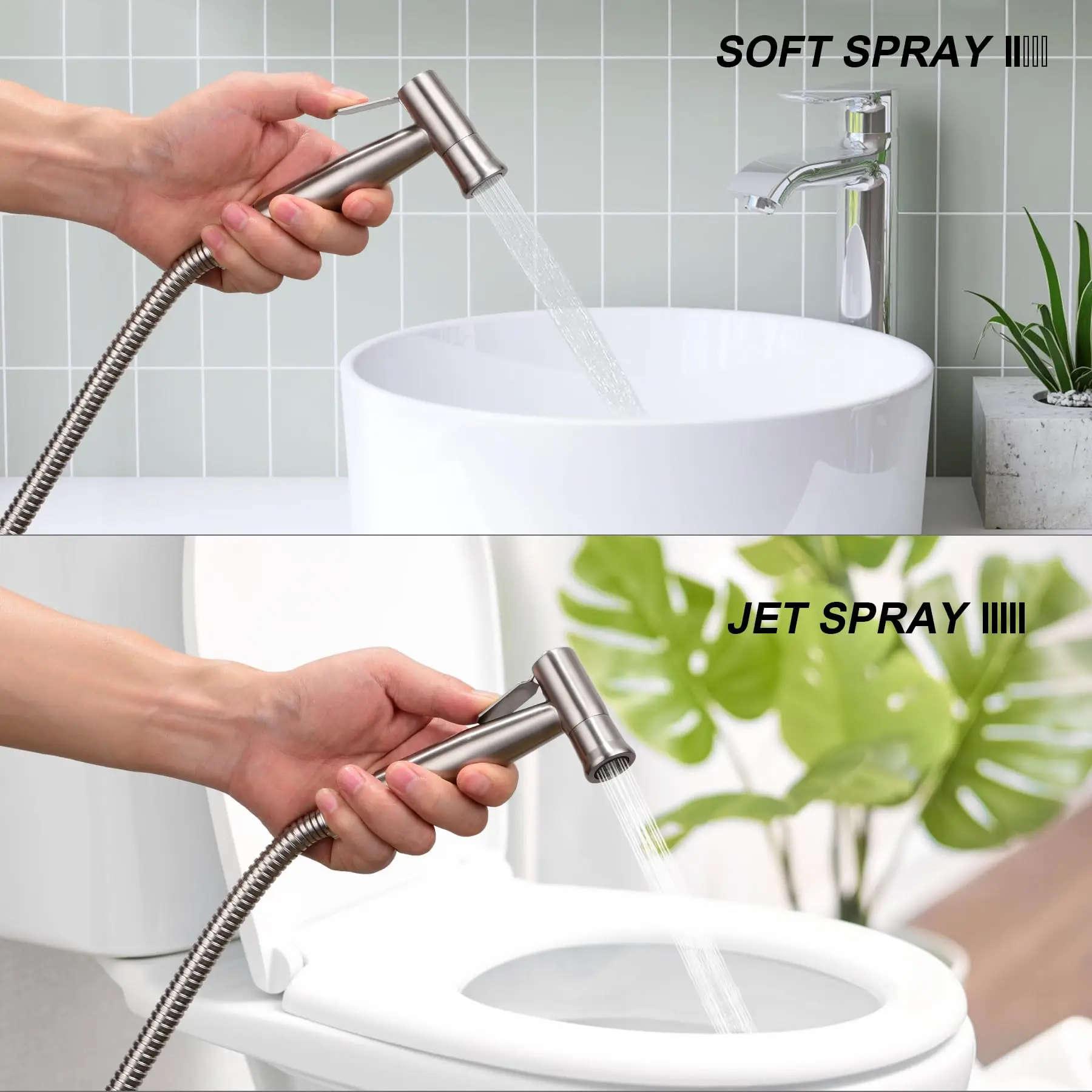 Handheld Faucet Bidet Toilet Spray Gun Stainless Steel Sprayer Shower Head Anal Cleaning Washer WC Bathroom Douche Fixture