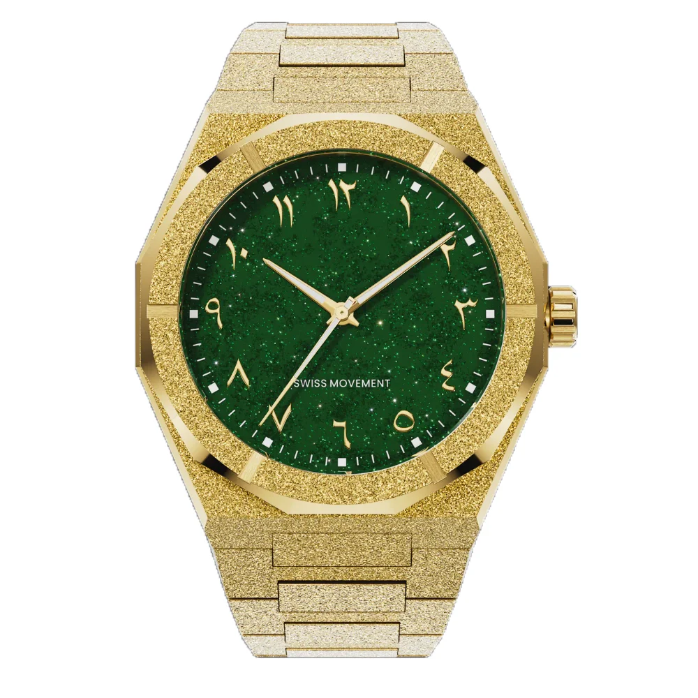 Orologio smerigliato con quadrante arabo a forma di stella in acciaio inossidabile resistente all'acqua da 5 ATM con logo PR