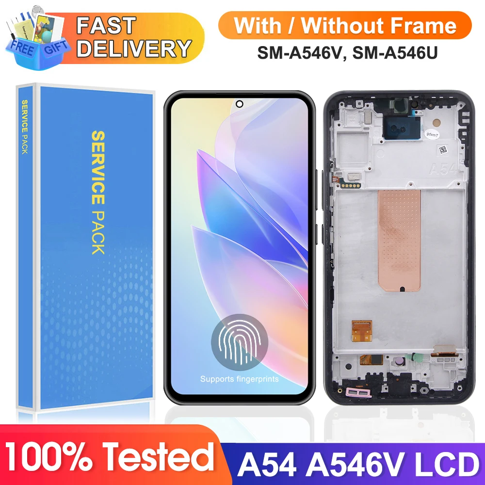 Super AMOLED Screen for Samsung Galaxy A54 A546B A546B/DS Lcd Display Digital Touch Screen with Frame Replacement Parts