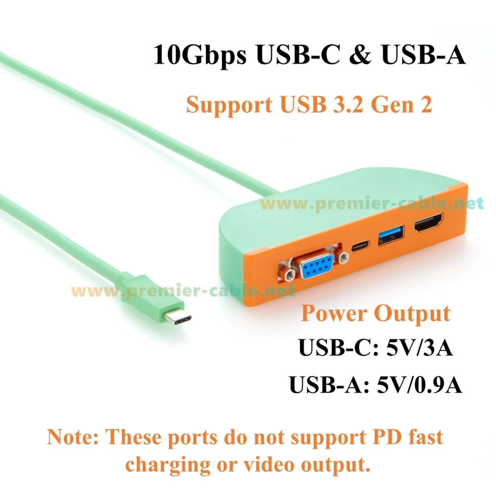 4-in-1 Multiport-USB-C-Hub mit RS232 DB9, 4K@60Hz HDMI, 10Gbps USB-C & USB-A Datenanschlüssen, für Laptop, Industrie, Büro – Detail 4