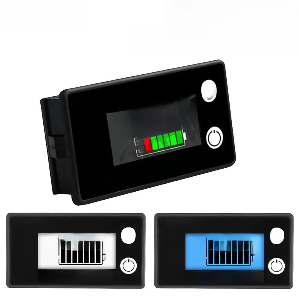 DC8-100V wskaźnik naładowania baterii cyfrowy licznik energii elektrycznej LCD ołowiowo-kwasowy Tester napięcia litowo-PO4 do motocykla samochodowego — zdjęcie 2