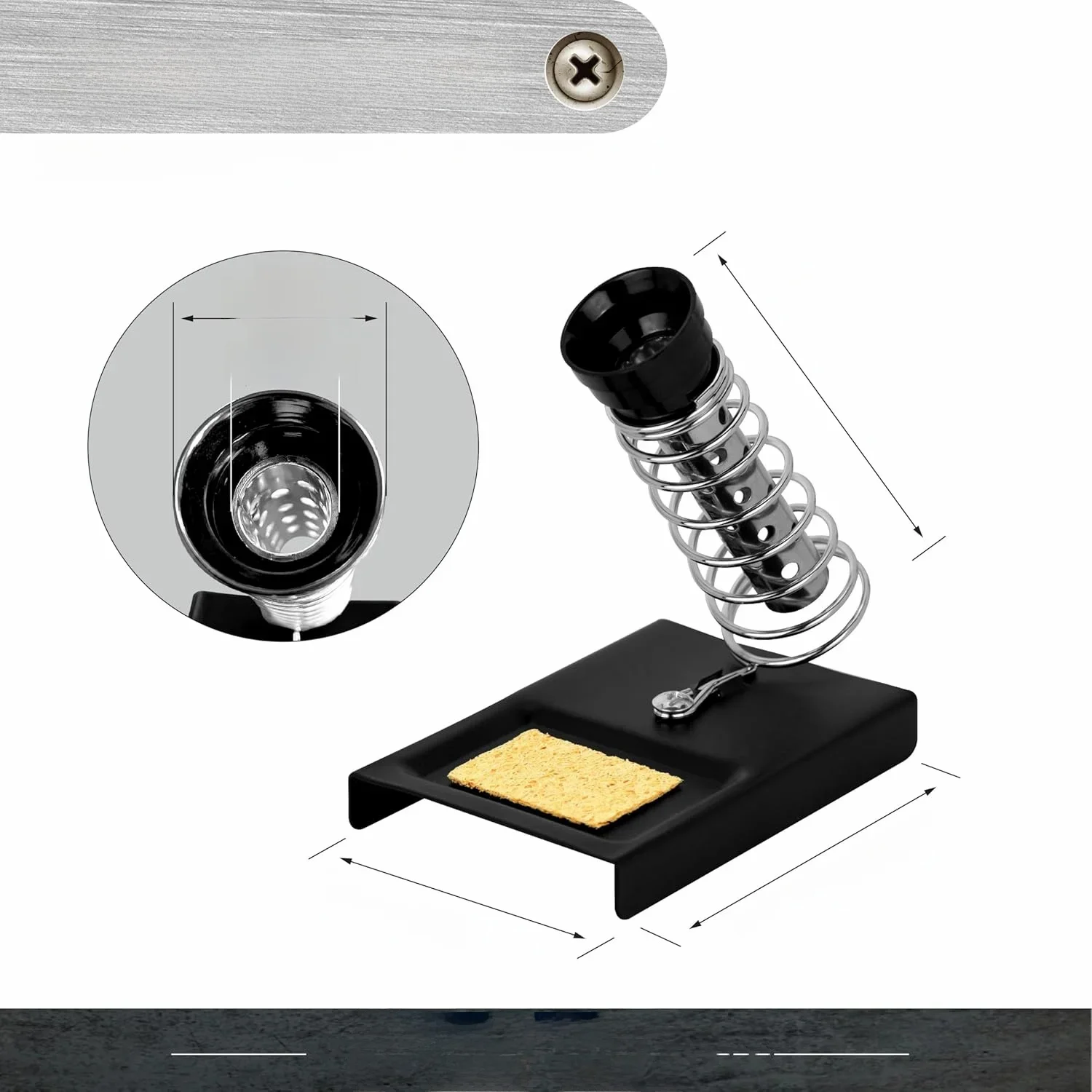 Support de fer à souder FEITA avec ressort, station de support métallique, mini cadre pour fer à souder générique avec éponge de nettoyage pour soudure