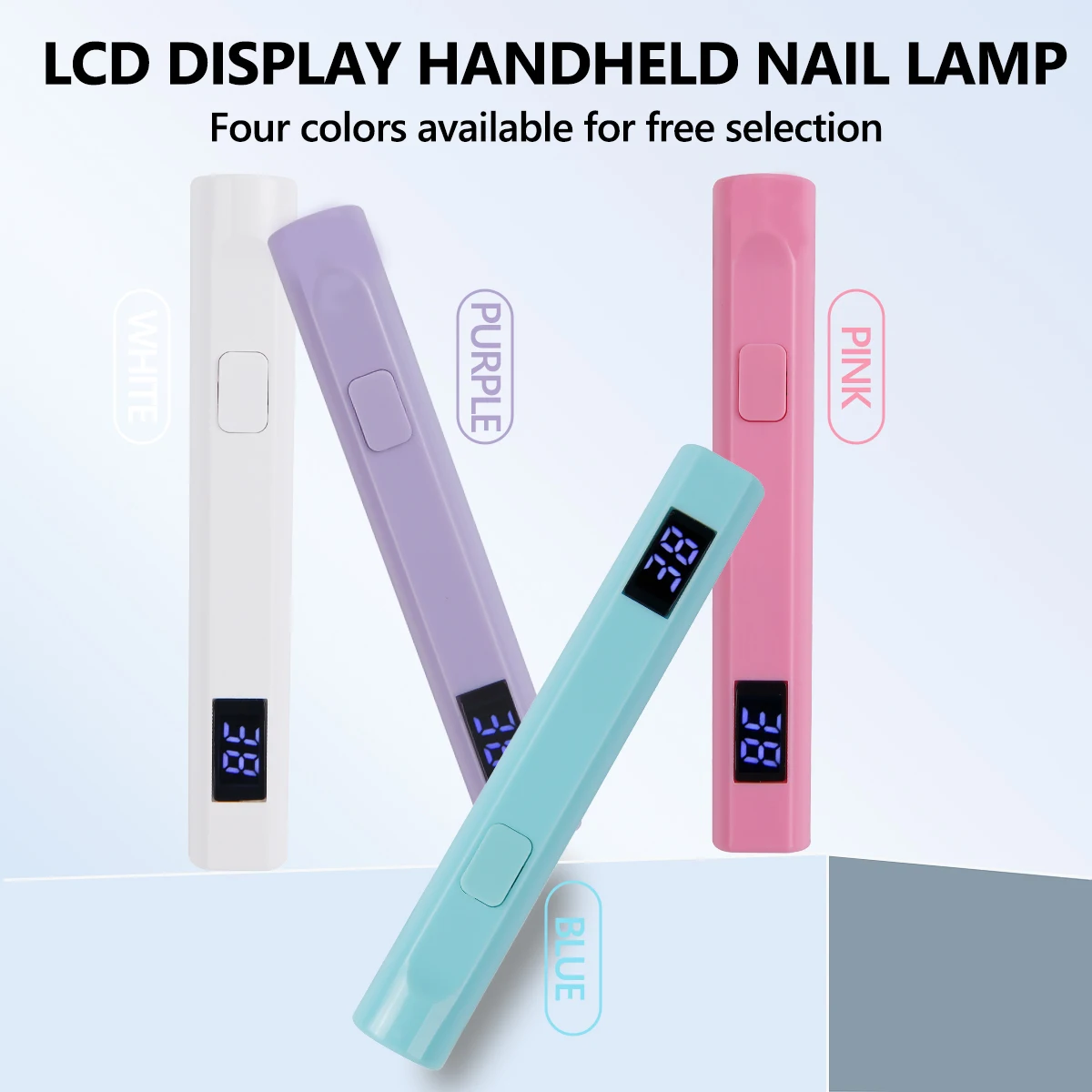 Lampada per unghie portatile ricaricabile tramite USB con schermo LCD, portatile da 3 W ad asciugatura rapida per smalto gel, lampada polimerizzante per uso domestico in salone