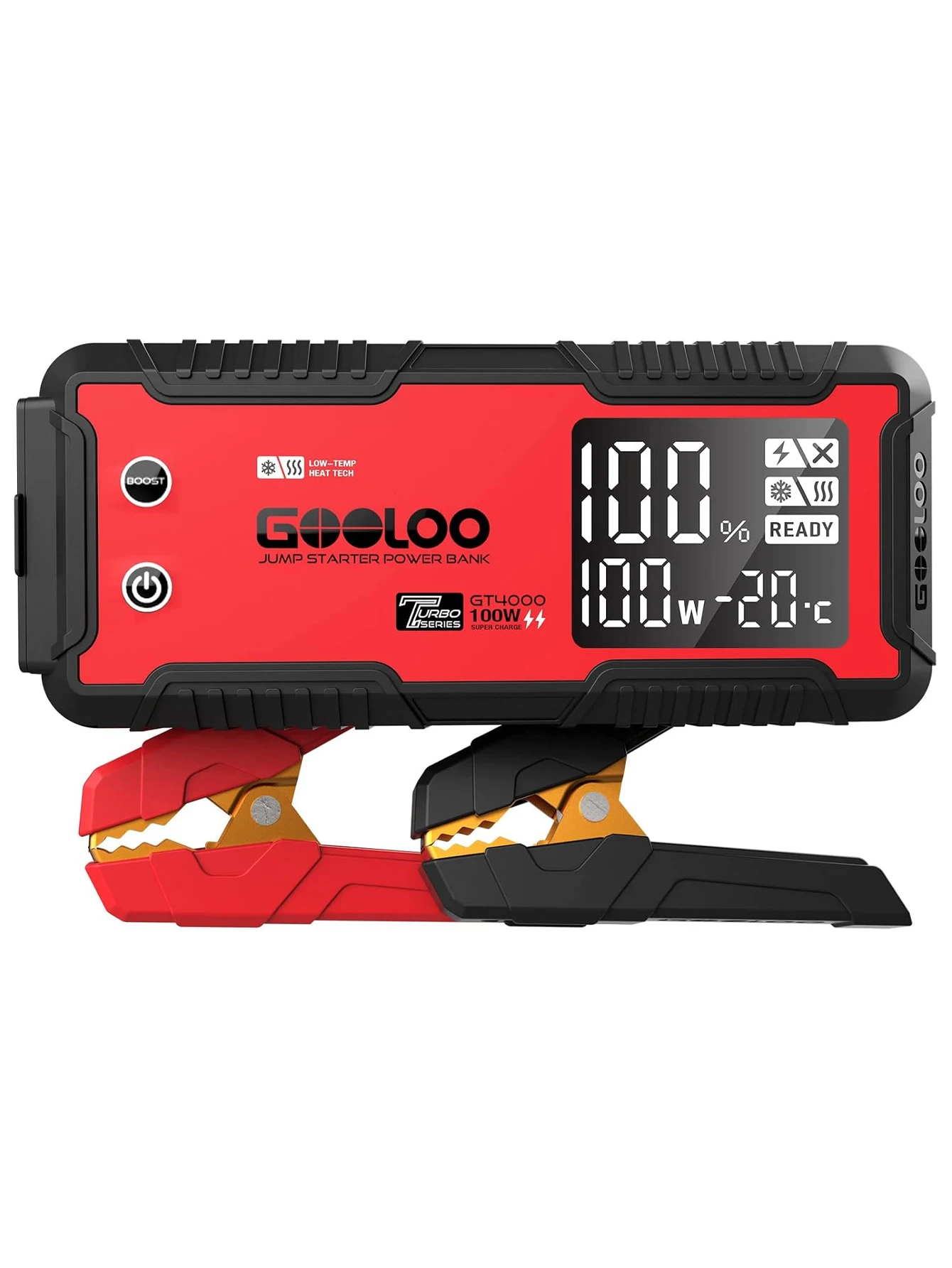 GOOLOO GT4000 Arctic Jump Starter with -40°F Battery Preheat Technology 4000A Peak Jump Box for 12L Gas & 10L Diesel - 100W Two-Way Fast Charging - 150W DC Output - Reliable Starts at -40°F