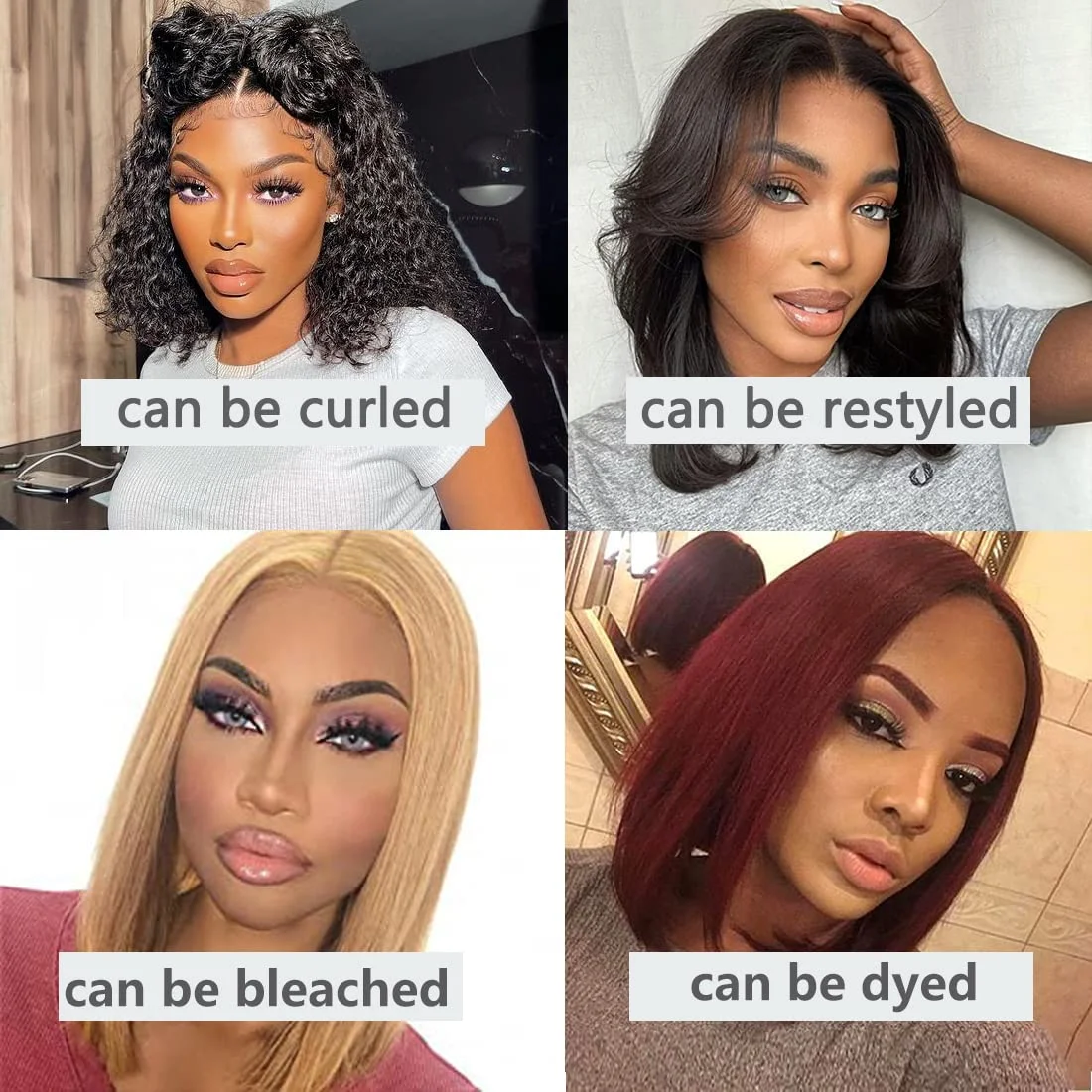 باروكات بدون صمغ شعر بشري بوب مستقيم الجانب جزء 5X5 قبل قطعها قبل ارتداء والذهاب الباروكات شعر بشري قصير مستقيم بوب الباروكات للنساء