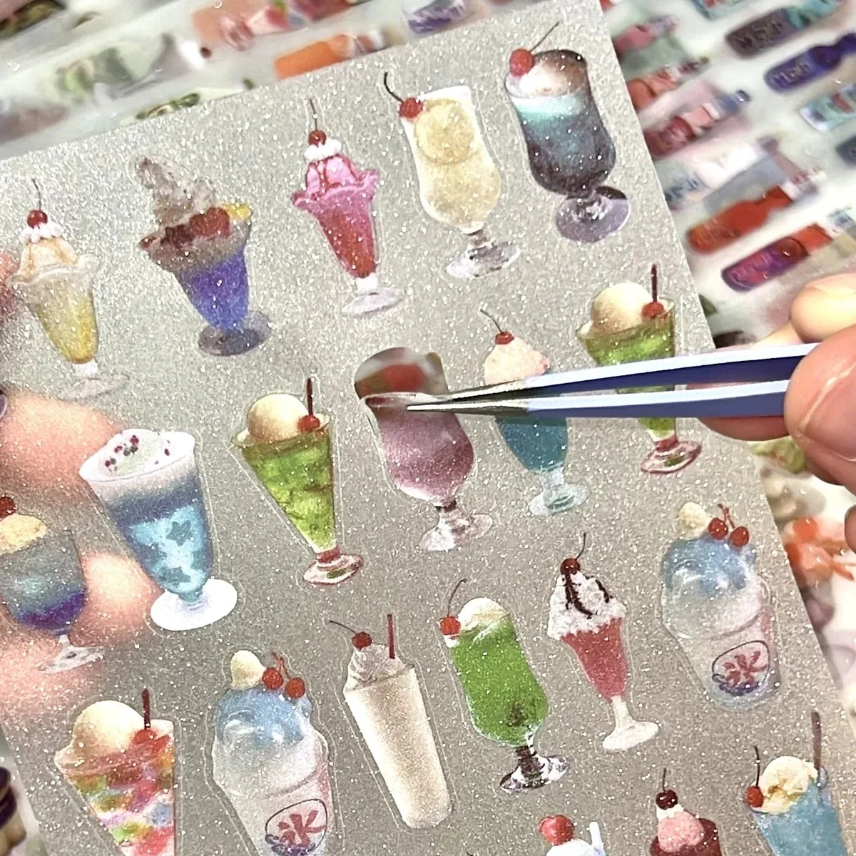 MINKYS 6 sztuk/10 sztuk jedna partia Vintage przekąski sklep owocowy dekoracyjne naklejki do scrapbookingu Kawaii naklejka do dziennika artykuły papiernicze — zdjęcie 2