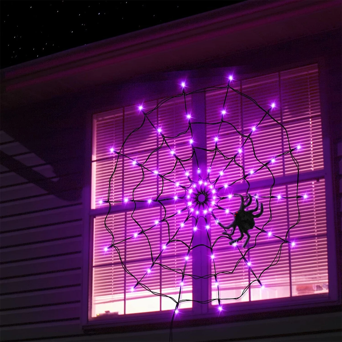 Halloween Purple Spider Web String Lights Halloween Party Decor 2024 For Home Kid Favors Gift Trick Or Treat String Lights 2025