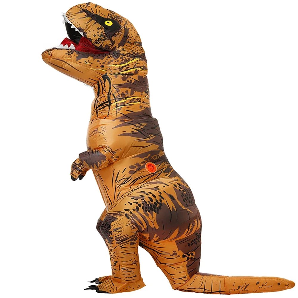 Volwassen Kinderen Opblaasbaar Dinosaurus Kostuum T-Rex Cosplay Party Anime Fancy Dress Pak Halloween Kostuums voor Man Vrouw - afbeelding 2