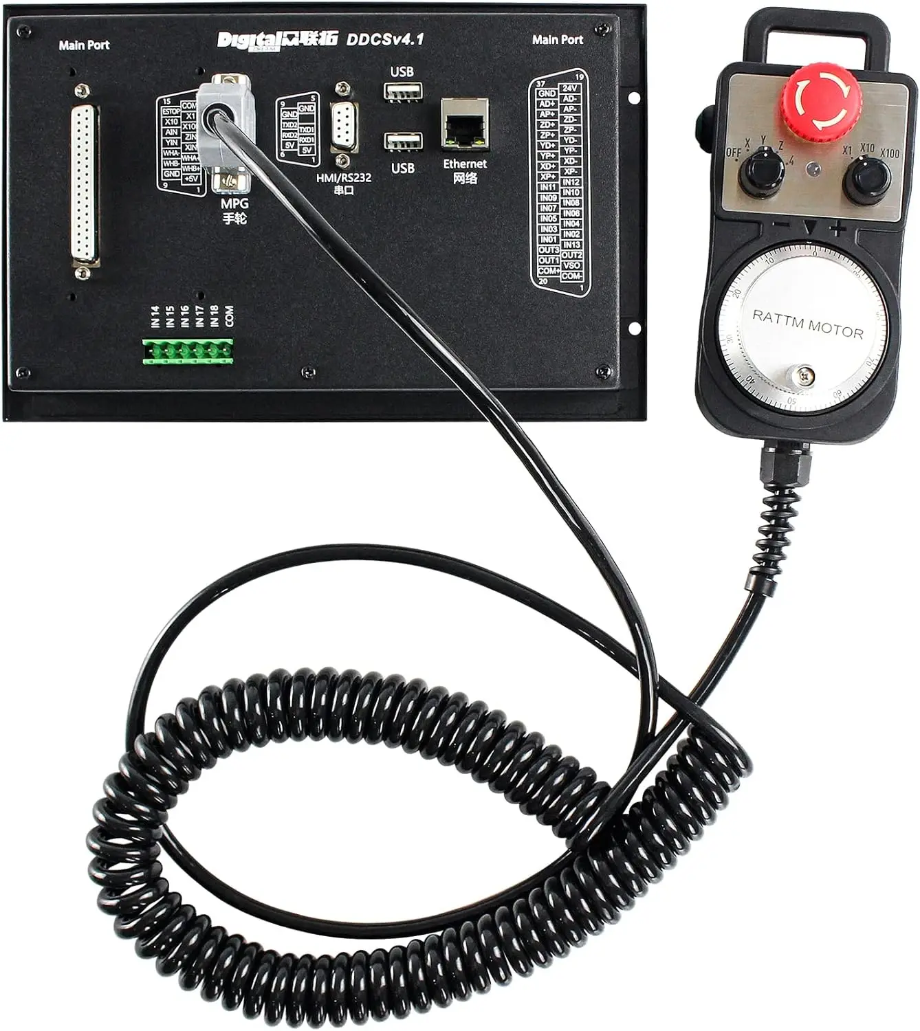 ตัวควบคุมการเคลื่อนที่ CNC 4 แกน คุณภาพสูงทั้งหมด รุ่น DDCS V4.1 รองรับ G Code ระบบควบคุม CNC 500Khz สำหรับเครื่องแกะสลักและเครื่องกัด