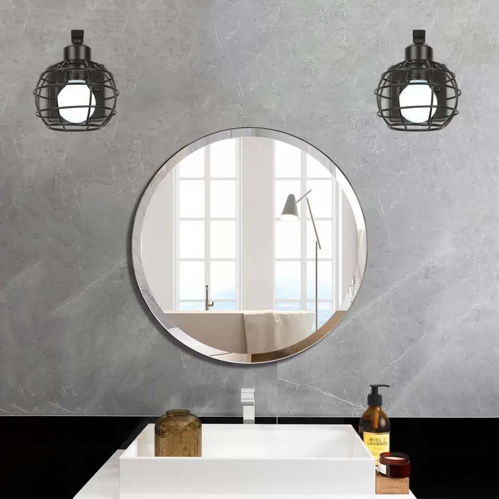 

Винтажный светодиодный настенный светильник в стиле ретро, лофт, промышленный настенный светильник E27, деревянная железная черная клетка, абажур, бра, внутреннее освещение