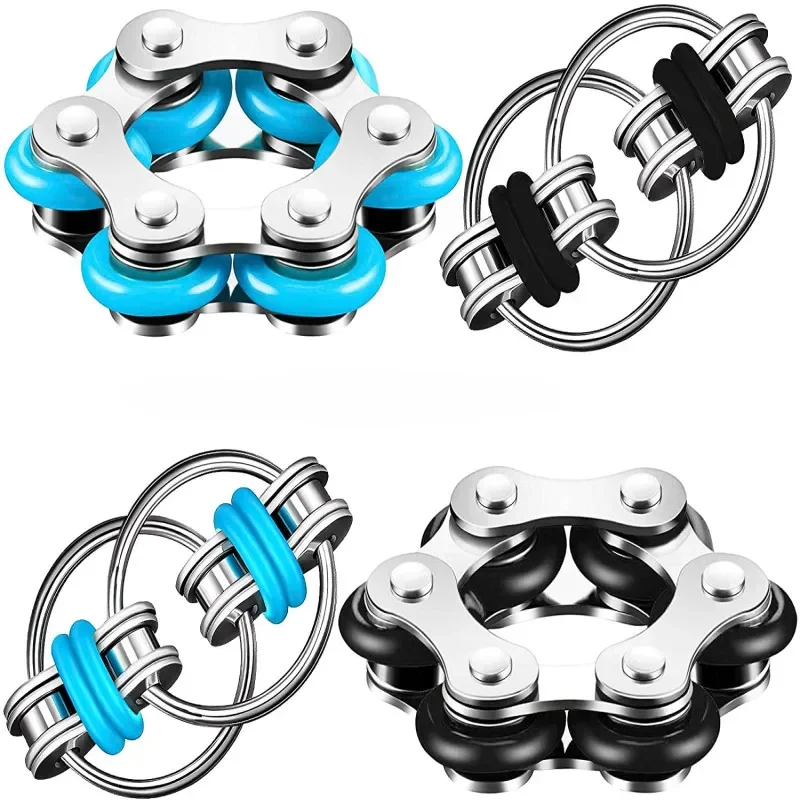 AliExpress TOBEFU Bike Chain Fidget Toys Set - Six Roller Chain & Key Flippy Chain Novelty Stress Relief Toys for