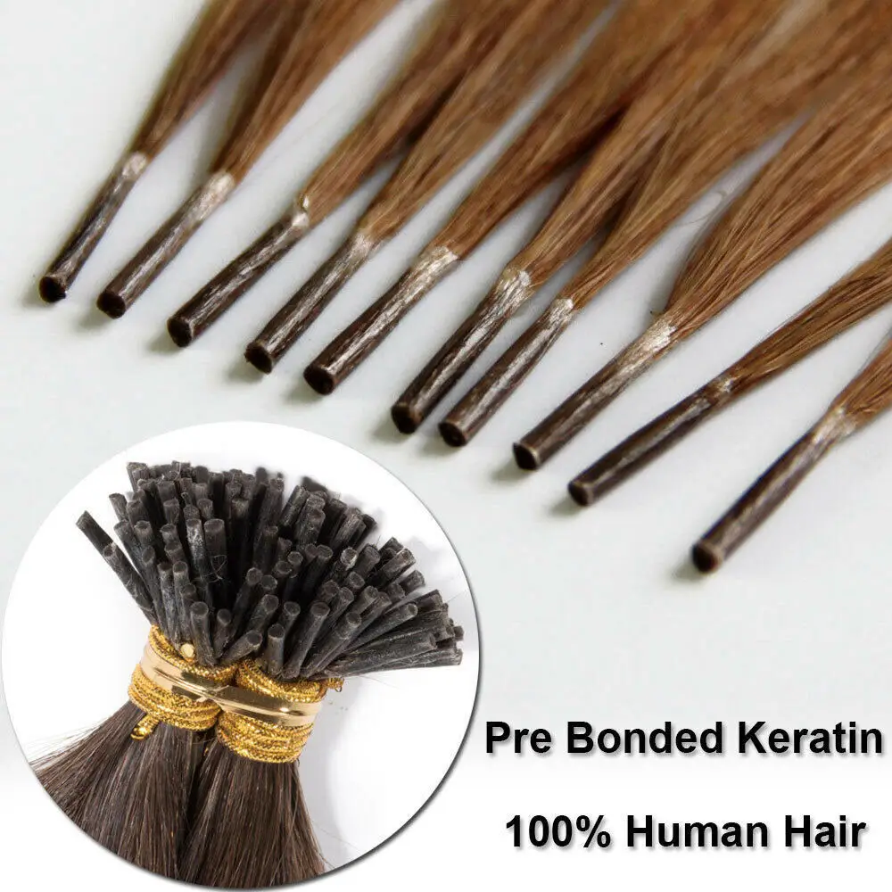 Imagen 5: Extensiones de cabello UNice I-Tip, 100 hebras/100 gramos, extensiones de cabello humano liso