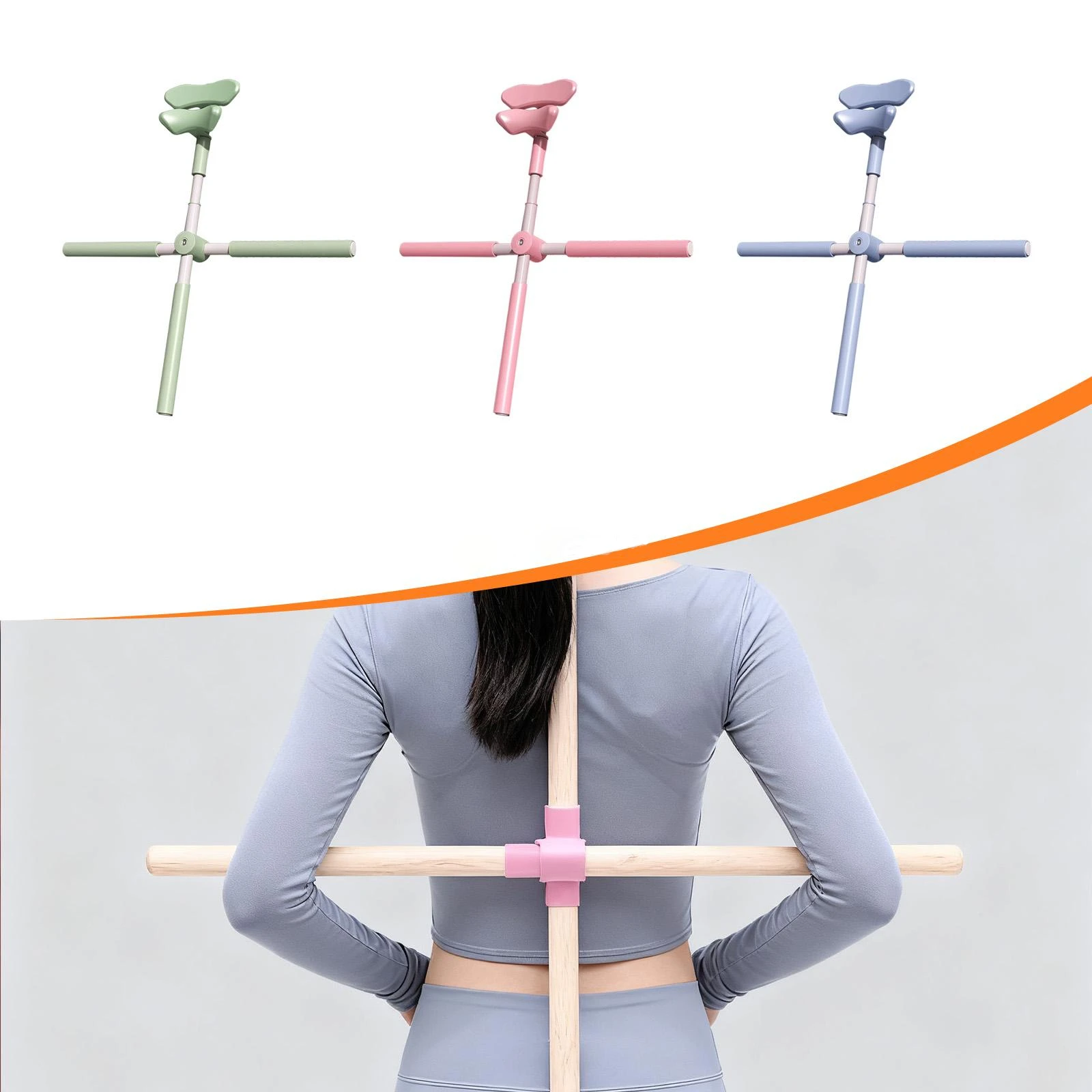 Yoga Stick Cross Open Back Posture Corrector for Adults Balance Bodybuilding,Hipsline Pranayama Rod Lung Opener Breathing