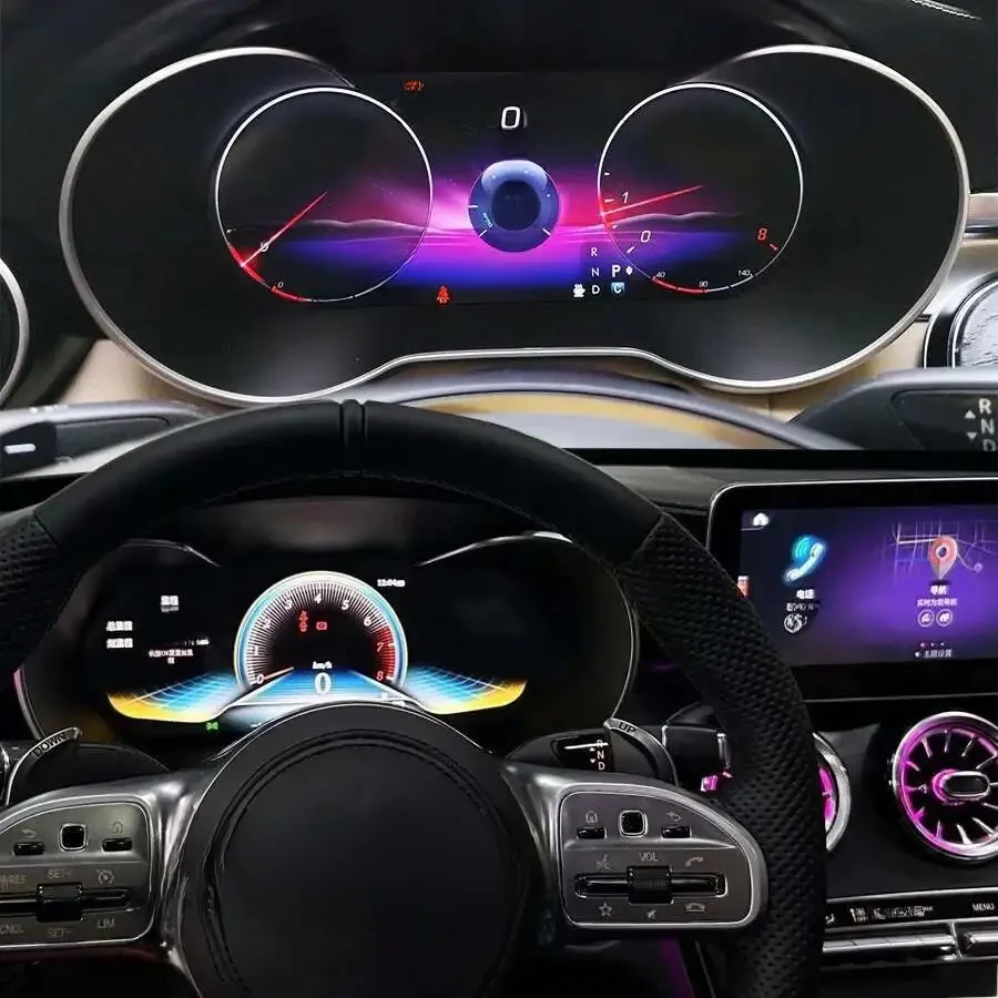 LCD-Digital-Kombiinstrument, virtuelles Cockpit, Tachometer für Benz C/GLC Modell 2017 W205 5.0NTG mit Bildschirmprojektion und Carplay