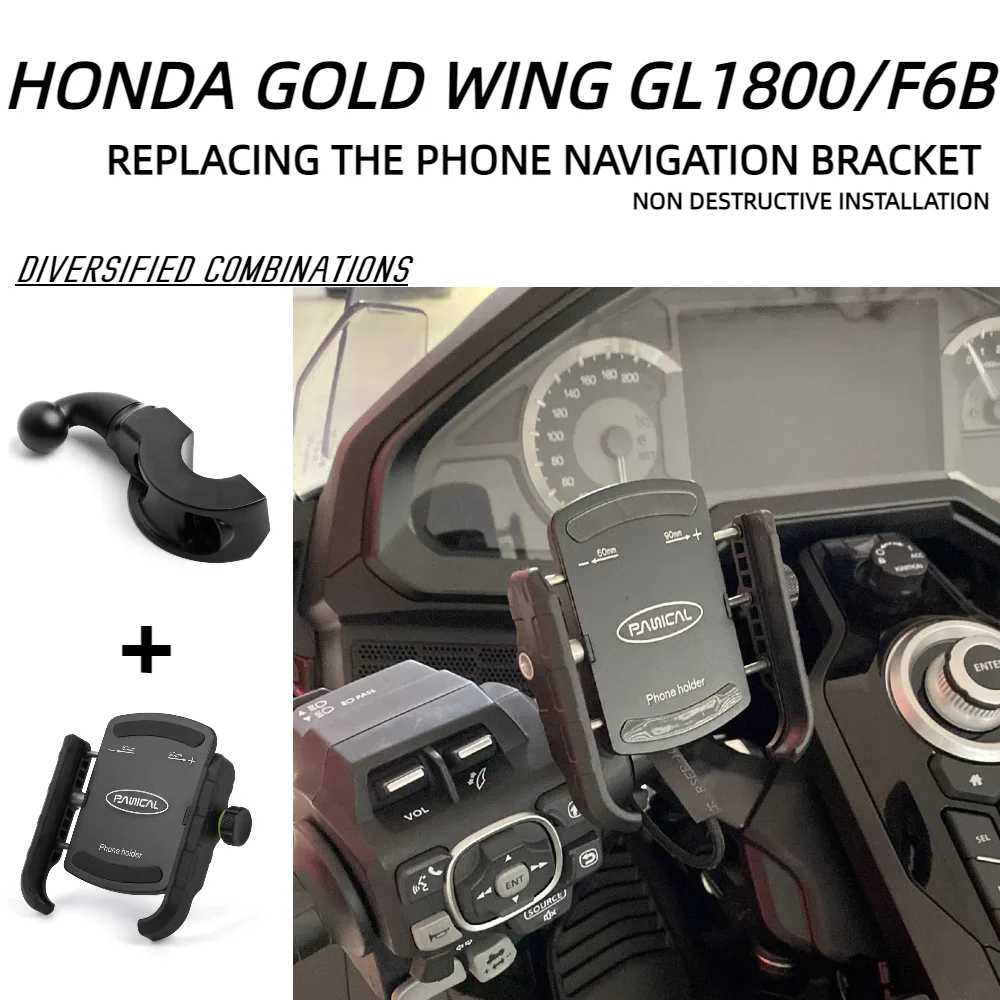 Goldwing GL1800 Handle Mobile GPS Phone Holder Navigatio Water Cup Holder For Honda Gold Wing GL1800 GL1500 1988-2025 Panical