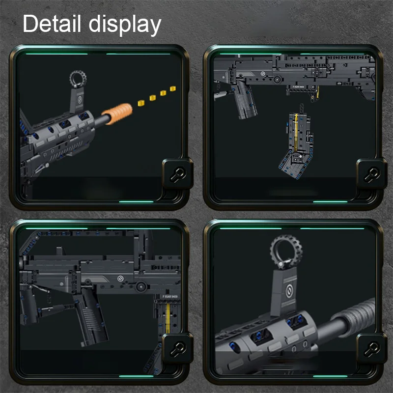 1200 building block gun model, M416 black gun type,enthusiasts to collect, desktop decoration, Halloween/Christmas/festival gift