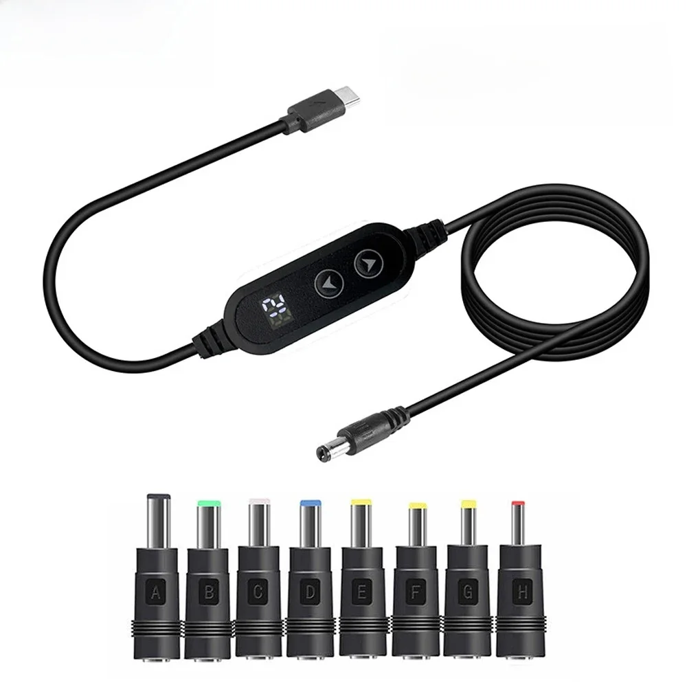 Kabel doładowania zasilania typu C na DC 5 V/9 V/12 V/15 V/20 V Boost Line 8 adapterów USB typu C na złącze DC Jack Szybkie ładowanie do routera Wi-Fi — zdjęcie 2