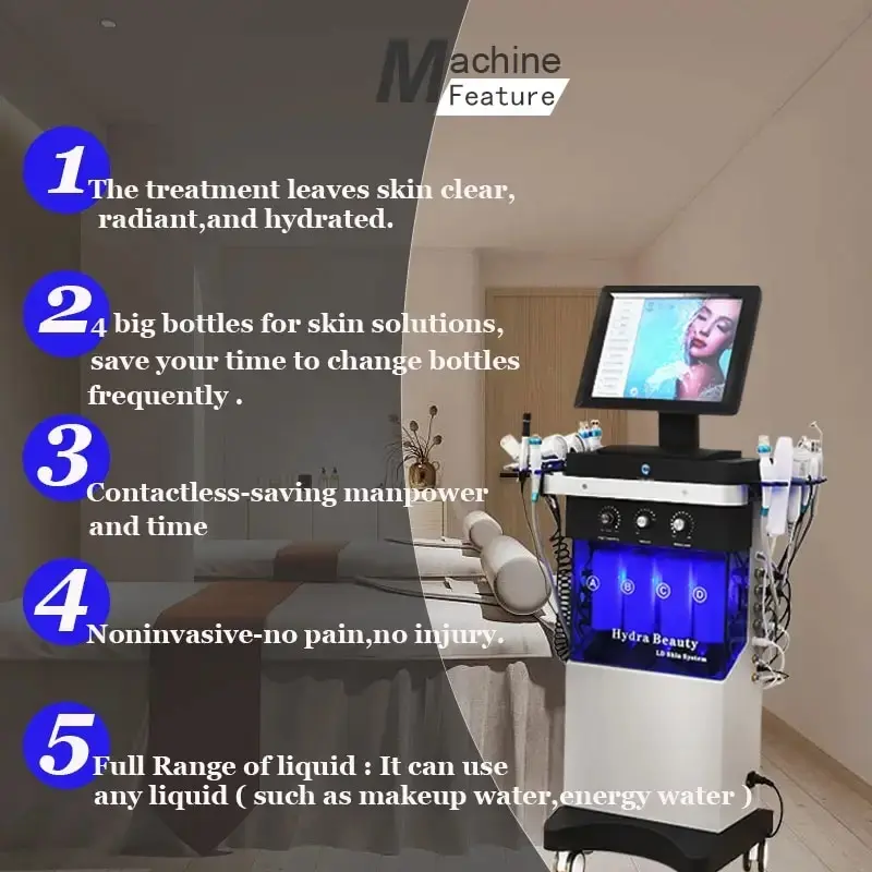 14 In 1 Hydrofacial Skin Care Diamond Dermabrasion Machine Water Jet Aqua Facial Hydra Dermabrasion Machine SPA Beauty Salon