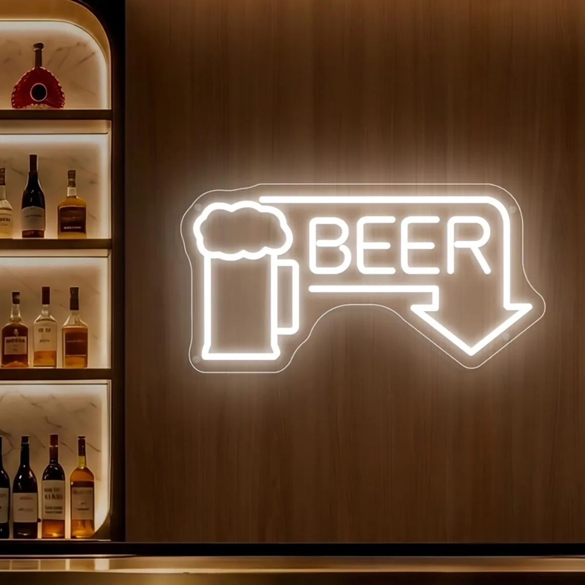 Beer Neon Sign Beer Mug with Arrow Neon Craft Beer Bar Pub Decor Home Bar Man Cave Club Wall Decor image 6