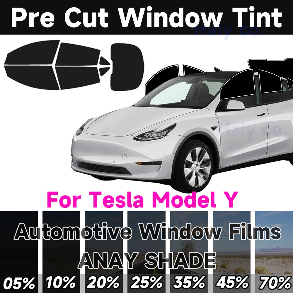 Precut Window Tint Car for Tesla Model Y 2020-2026 Any Year Auto Sun Uv Blocking Heat 2Ply Window Protector Privacy Films
