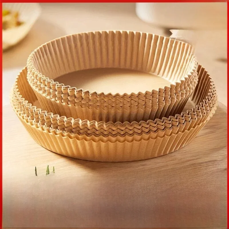 Papier de cuisson jetable carré, rond et rectangulaire, papier pour friteuse à Air chaud, friteuse à air, cuisson, four réutilisable, feuille de papier ciré pour aliments