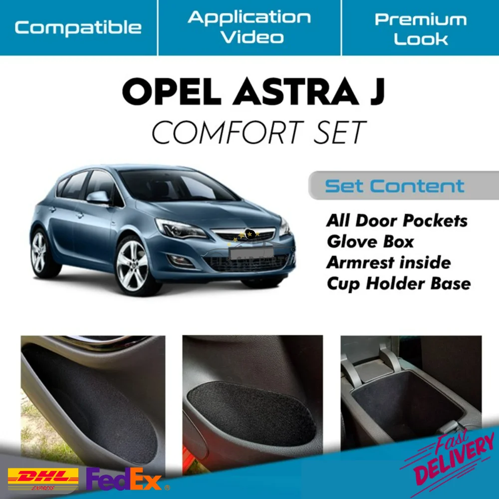 For Opel Astra J, Self Adhesive -Laser Cut Fabric Acoustic Insulated Car Vibration Isolation, Noise Muffler Free Shipping