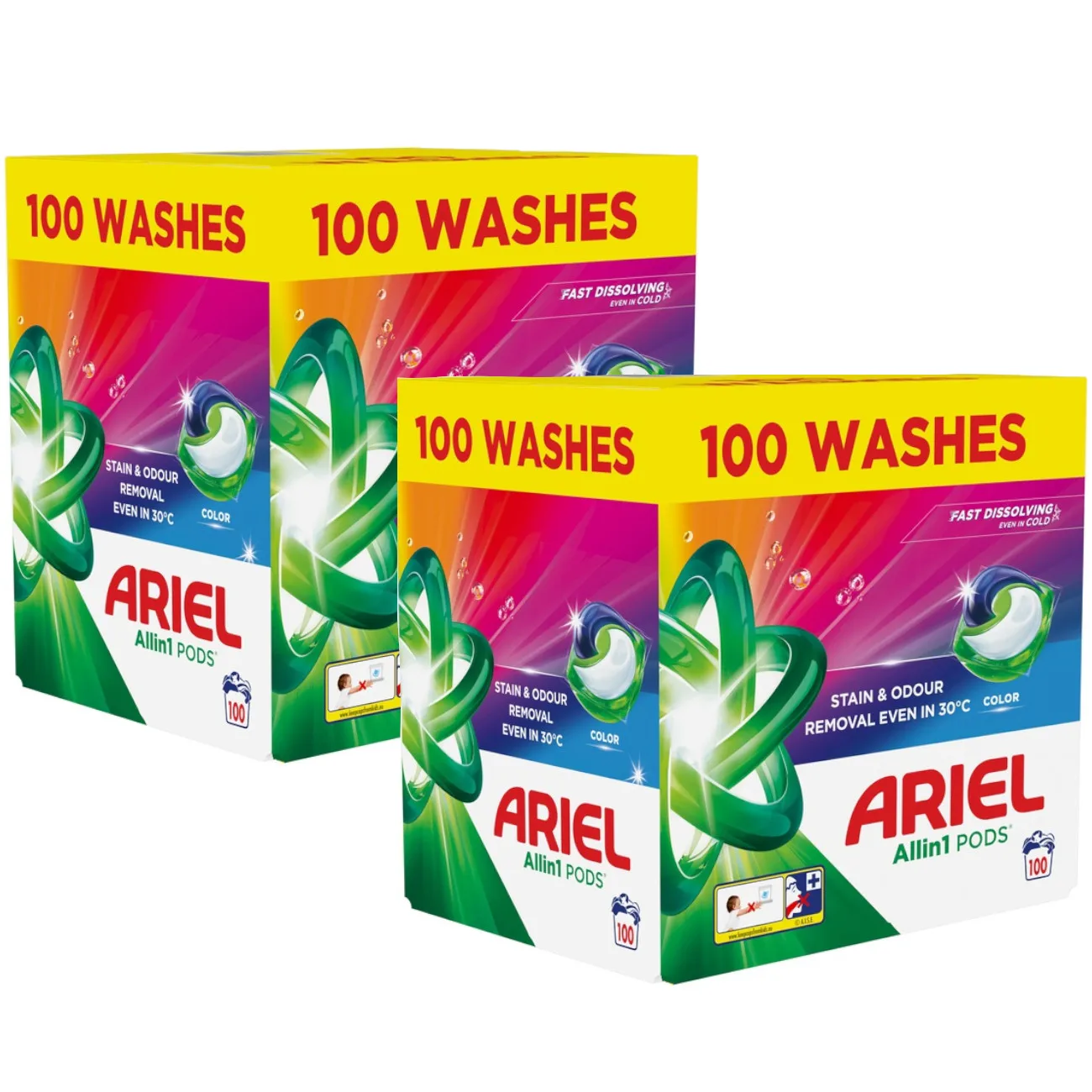 2X Ariel All-In-1 Pods Wasmiddelcapsules 100 Wasbeurten 100 Stuks