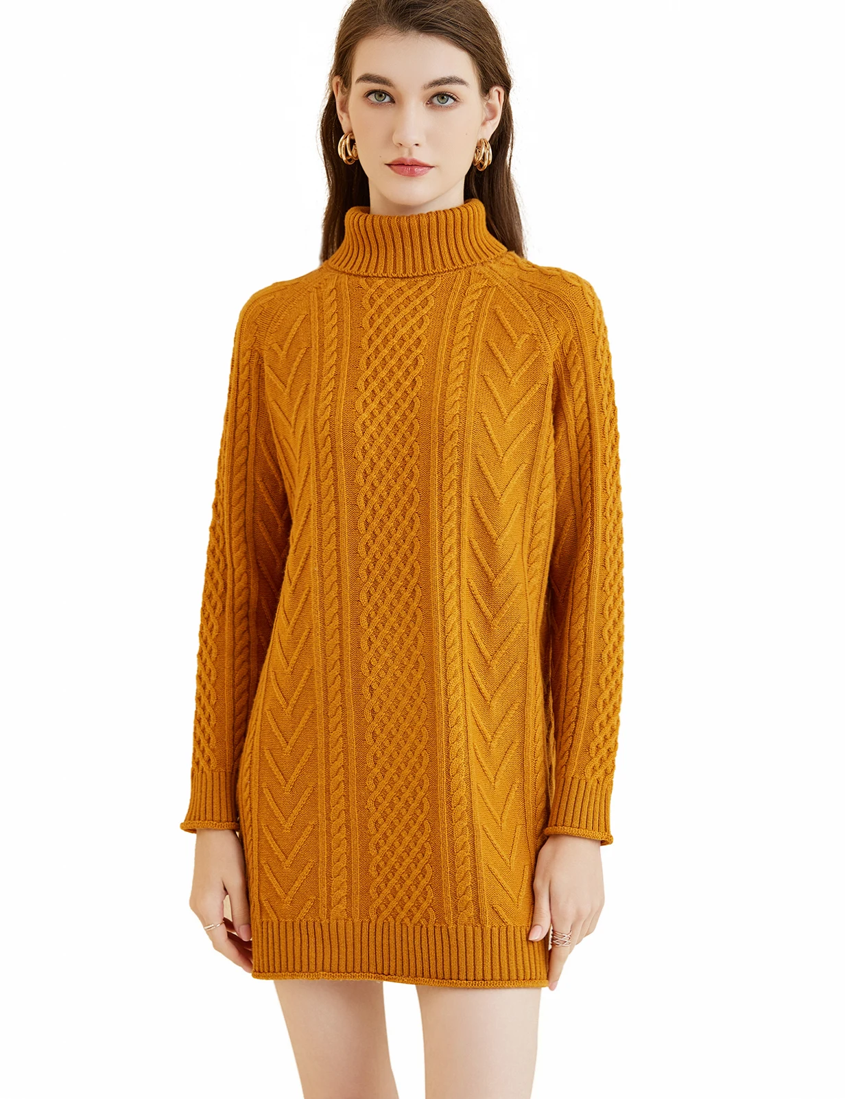 Maglione per donna maglione di lana Merino 2023 autunno inverno maglione dolcevita morbido caldo manica lunga maglia cavo abiti lunghi maglione