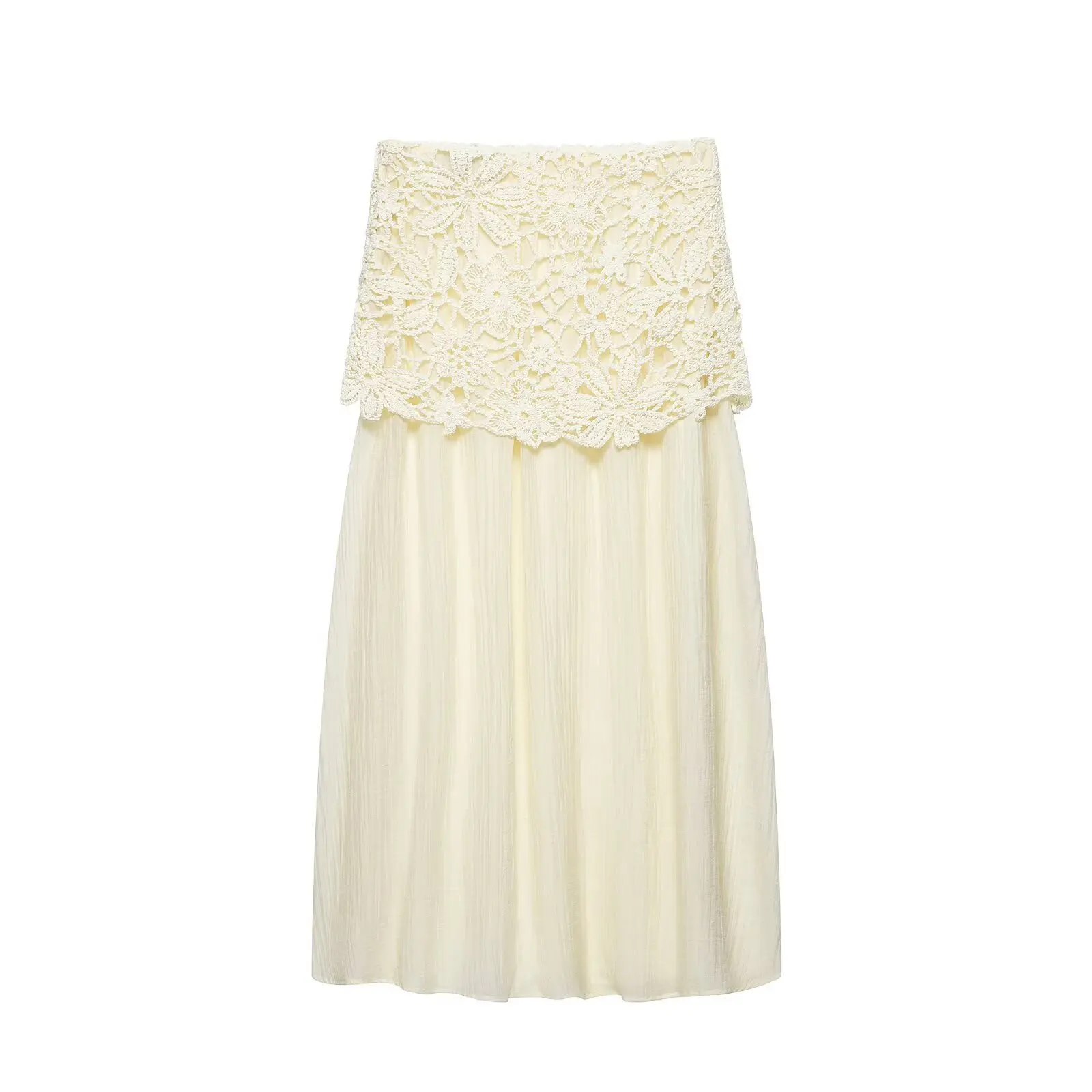 Vestido Mini de Encaje Crochet Sexy para Mujer, Vestido de Fiesta sin Mangas con Hombros Descubiertos, Vestido de Verano Elegante Estilo Hada, Blanco Beige 2026