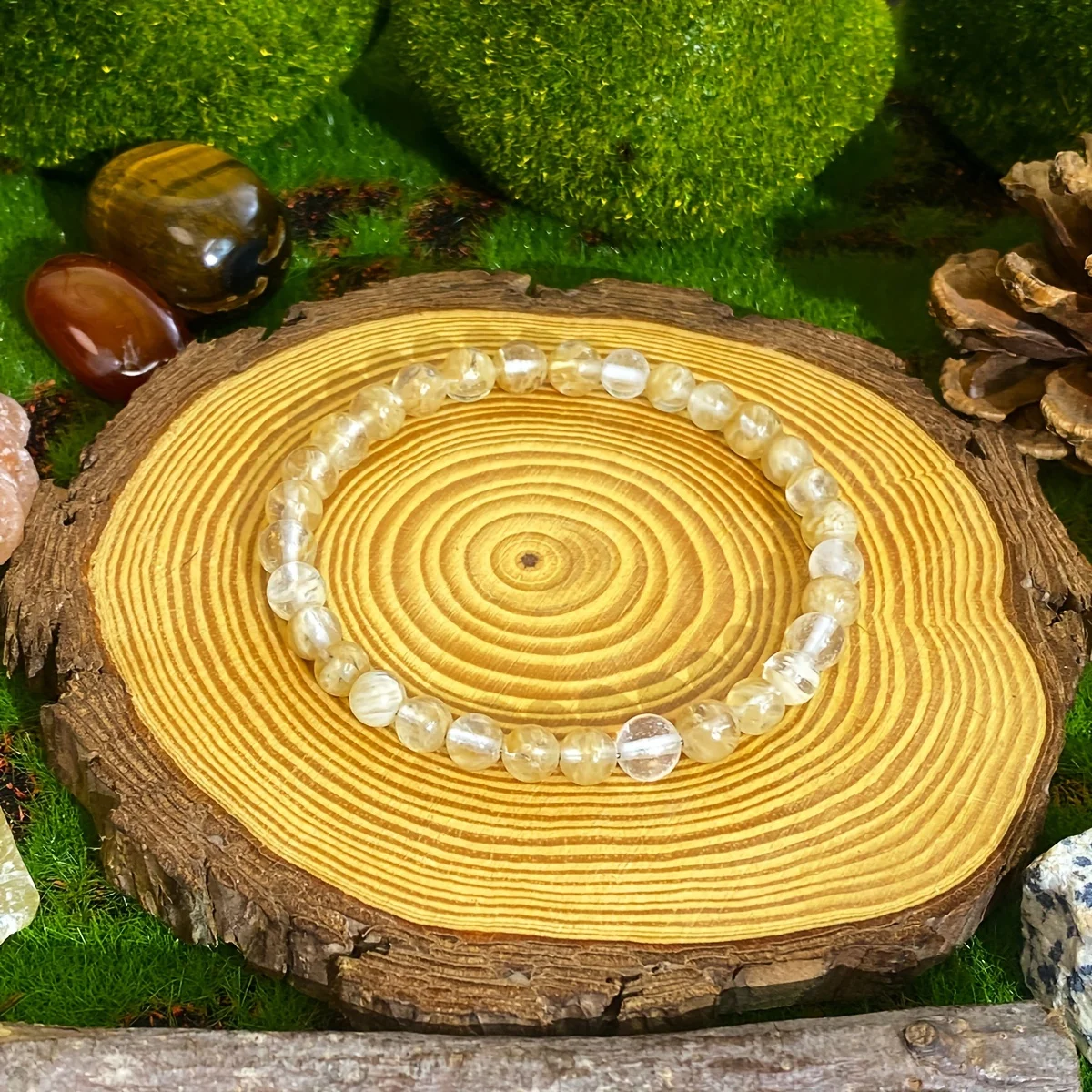 1 قطعة/وفرة والازدهار سوار السترين التفائل والسعادة هدية عيد الميلاد للعائلة [لون الحجر الطبيعي عشوائي]