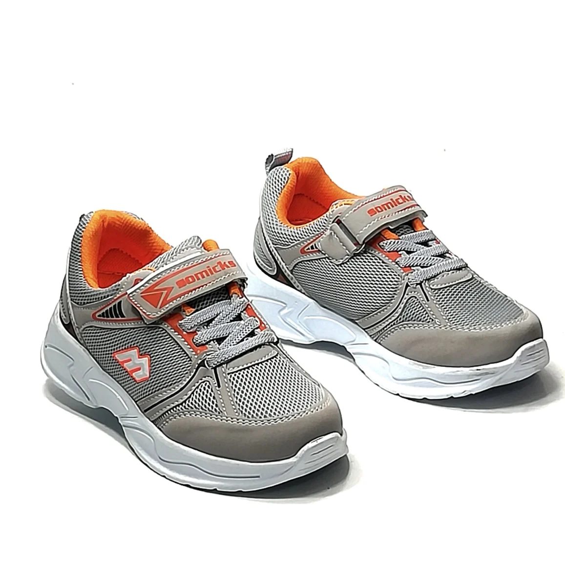 

sneakers for boy gray orange light sole comfortable luxury soft interior design breathable casual school and walking shoes