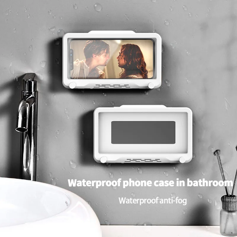 Bathroom waterproof mobile phone box without punching stand for bathing and watching TV toilet kitchen bathroom waterproof box