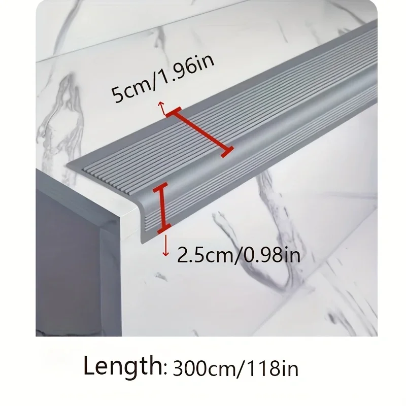 1PC 1m/3meters Stair Edge Protector Soft PVC Non-slip Stair  Edging L-Shape Self-Adhesive Step Edge Trim Strips Step Protector