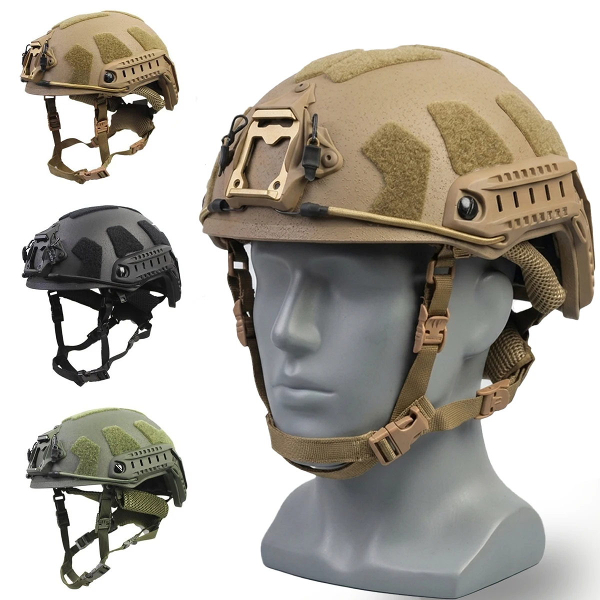fast-fiberglass-helmet-shell-airsoft-paintball-training-outdoor-sports-helmet-with-side-rails-hook-loop-panel