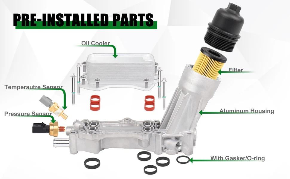 68105583AF Ölkühler für Jeep Wrangler Grand Cherokee Dodge Charger Challenger Chrysler 300C Ram 1500 3.6L Pentastar V6 Aluminium – Detail 9