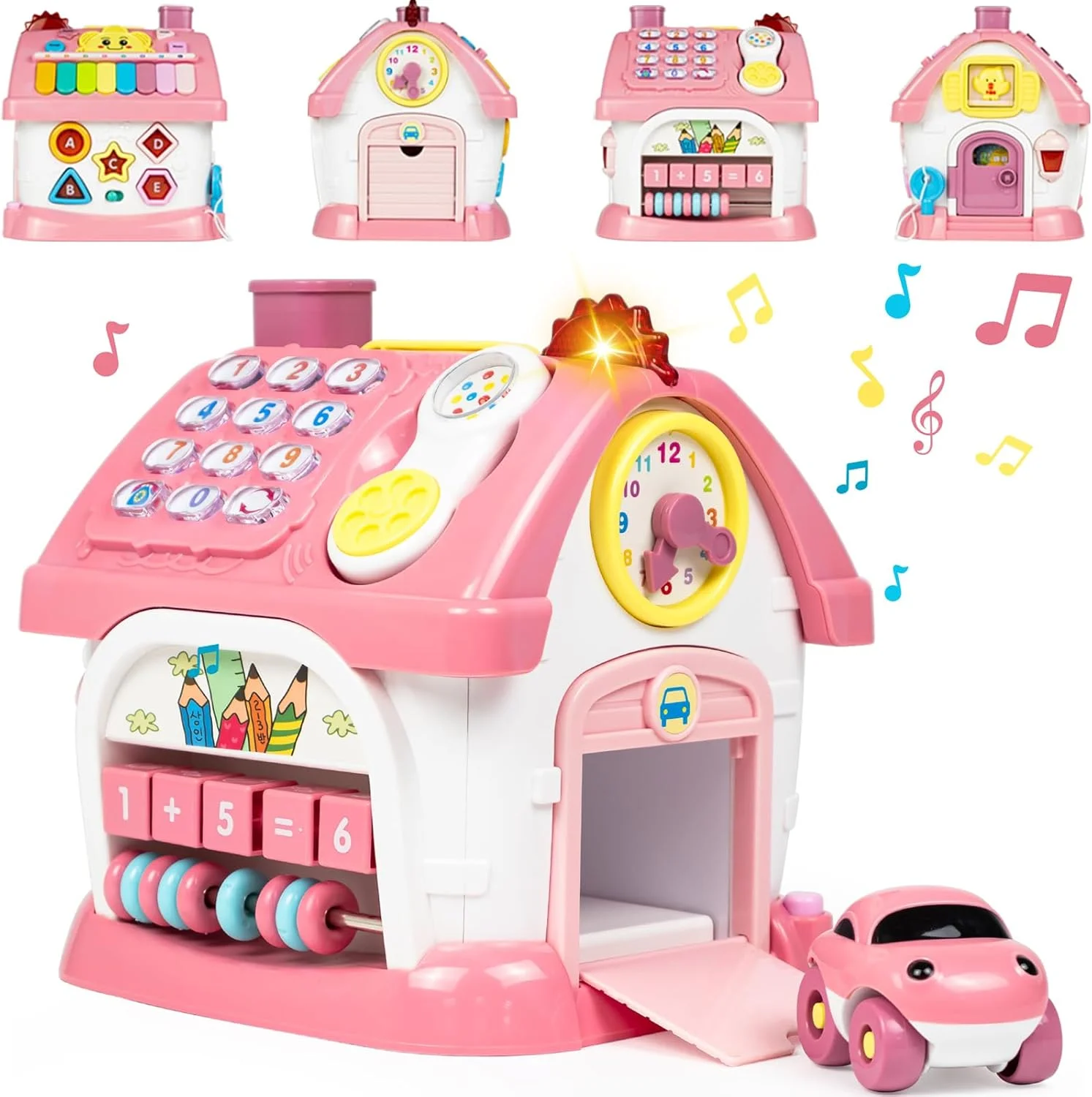 

Toddler Toys for 1 Year Old Girl Gifts: First 1st Birthday Gifts for Girls and Boys, 8-in-1 Musical Learning House Baby Toys 6-1