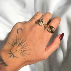 Yori Chic Stainless Steel Personality Minimalist Classy Ring 18k Gold Color Rust Proof Attractive Fashion Jewelry for Women