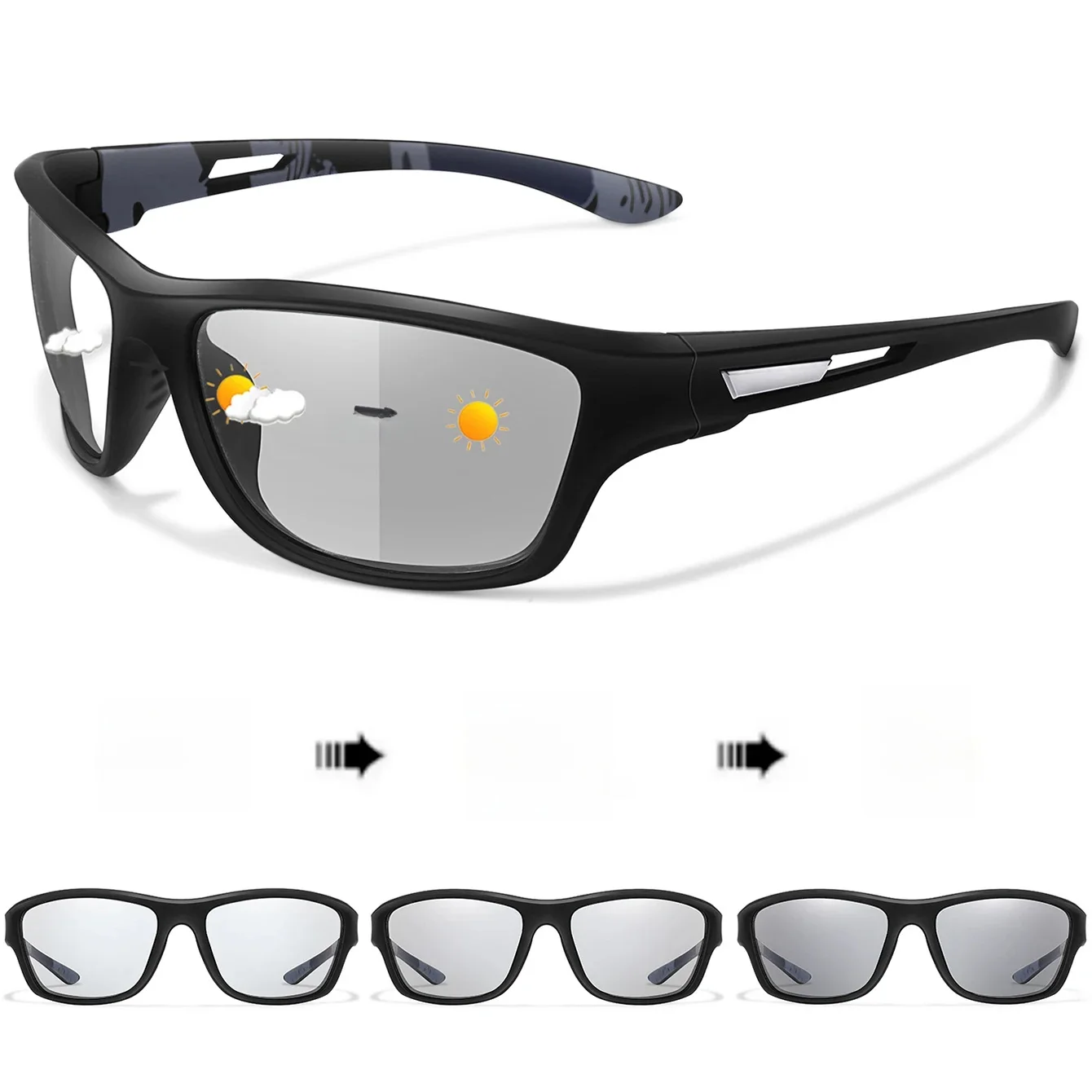 AliExpress NONE POAT Brand Photochromic Motorcycle Sunglasses Men Women Outdoor Cycling Driving Hiking Eyewear Fishing UV400 Protection Goggles