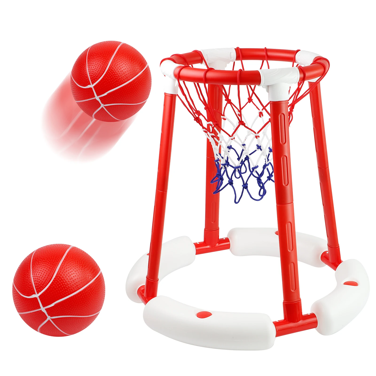 MQUDUO Portable Pool Basketball Hoop Toy Set with 2 Balls, Floating Water Goal with Balls, Backyard Summer Party Gift