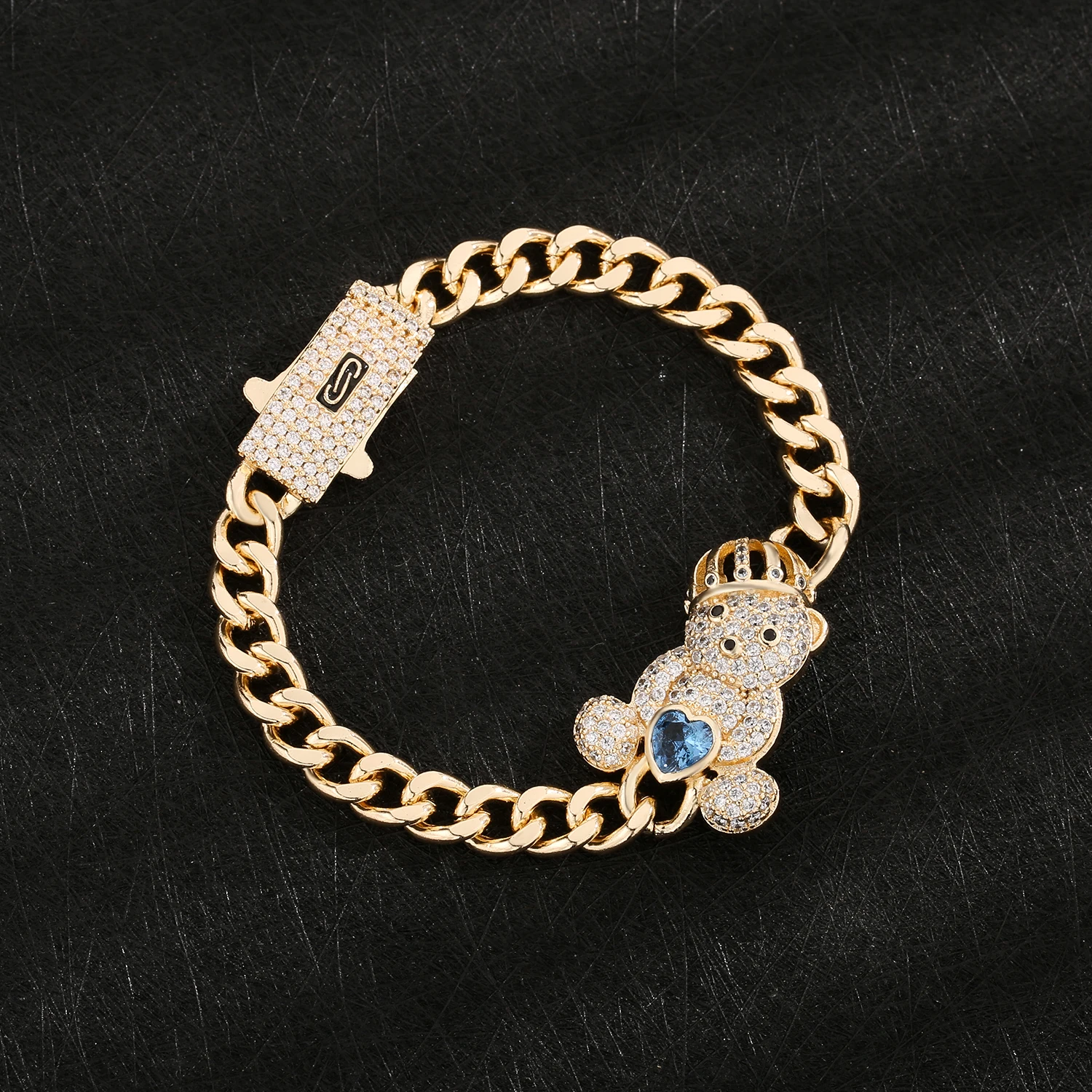 VCT original tiara bear bracelet original zircon copper material teddy bear jewelry as a gift for friends wholesale price