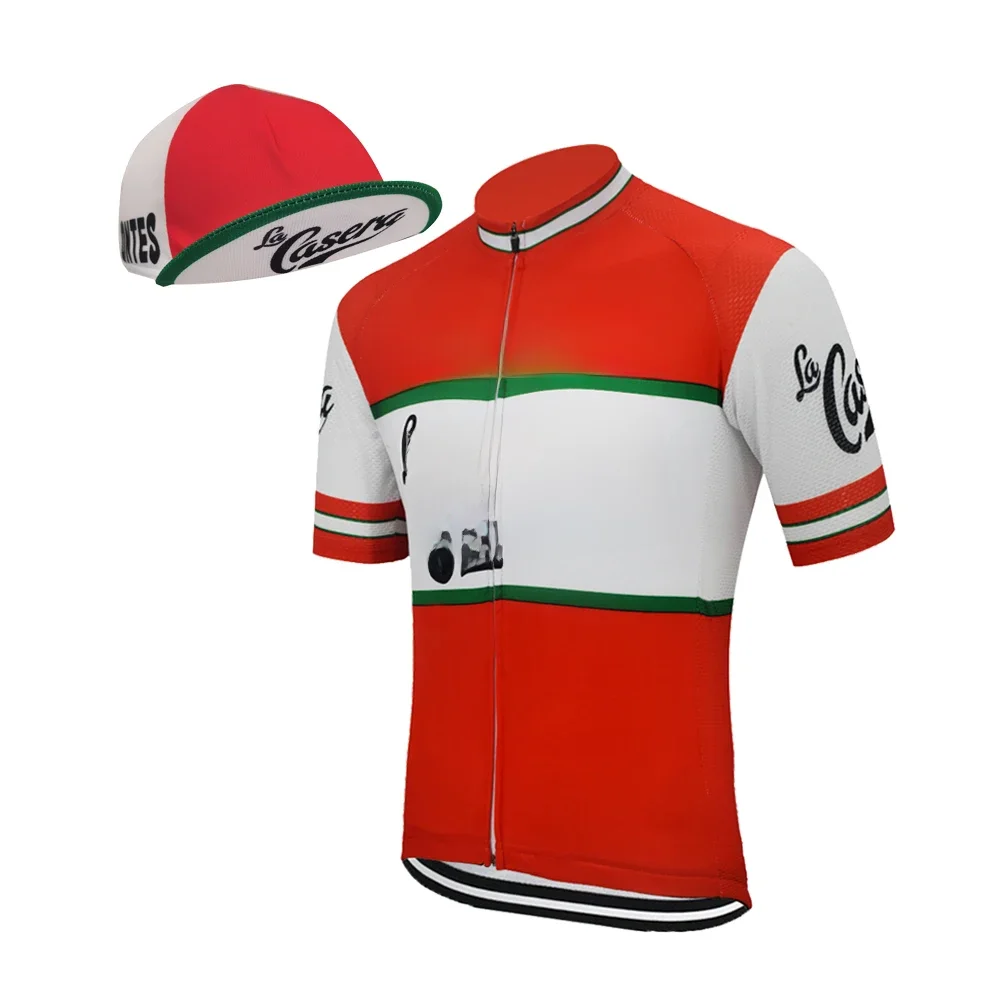 AliExpress Bahanontes La Casera Retro Cycling Jersey and Cycling Cap Red Bike Jersey Team Road Bicycle Clothing